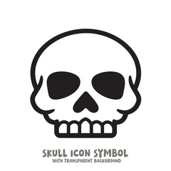 Black and White Skull Icon Symbol Vector Image Illustration Minimalist Design Graphic Art