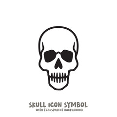 Black and White Skull Icon Symbol Vector Image Illustration Minimalist Design Graphic Art