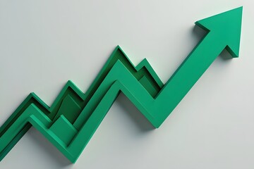green arrow graph stock market growth up trend concept of business growth stock market profit
