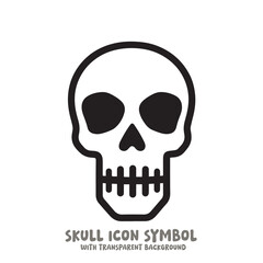 Black and White Skull Icon Symbol Vector Image Illustration Minimalist Design Graphic Art