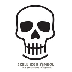 Black and White Skull Icon Symbol Vector Image Illustration Minimalist Design Graphic Art