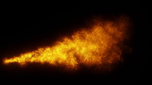 火炎放射器のような炎のエフェクト