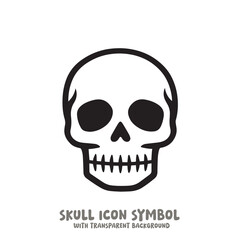 Black and White Skull Icon Symbol Vector Image Illustration Minimalist Design Graphic Art