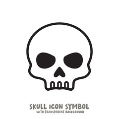 Fototapeta premium Black and White Skull Icon Symbol Vector Image Illustration Minimalist Design Graphic Art