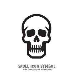 Black and White Skull Icon Symbol Vector Image Illustration Minimalist Design Graphic Art