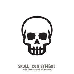 Black and White Skull Icon Symbol Vector Image Illustration Minimalist Design Graphic Art