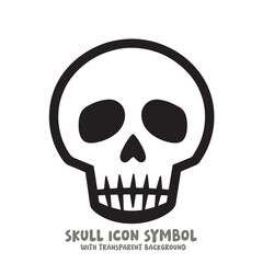 Black and White Skull Icon Symbol Vector Image Illustration Minimalist Design Graphic Art