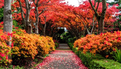Autumnal garden path