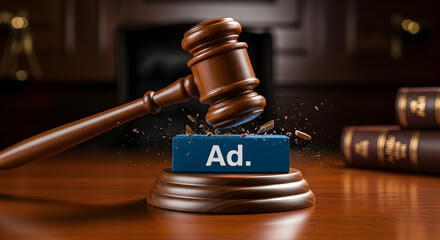 Audio Advertising Interface with AD Badge — Dark Waveform Background Featuring Playback Controls, Progress Slider and Prominent “AD” Speech Bubble for Podcast or Radio Commercials