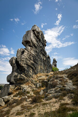 The Teufelsmauer (Devil's Wall) is a rock formation made of hard sandstones of the Upper Cretaceous in the northern part of the Harz Foreland in central Germany