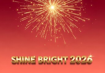 Celebrate 2026 with a golden fireworks display, creating a vibrant and festive atmosphere