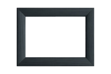 Obraz premium A rustic dark wood square picture frame with a textured surface isolated on transparent background