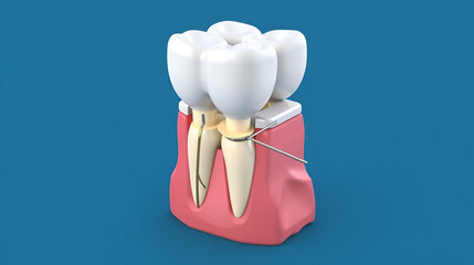 3d renderings of endodontics - root canal procedure