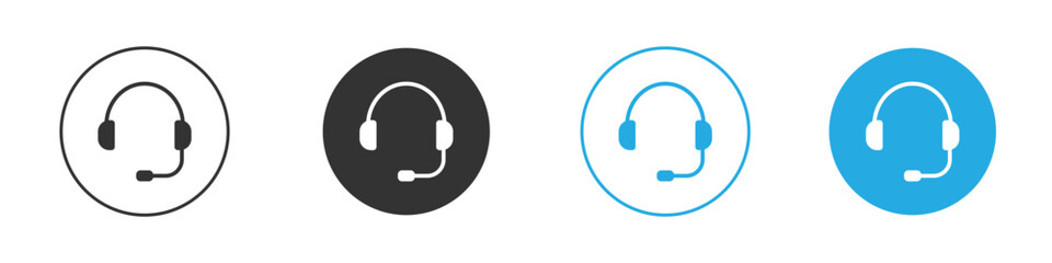 Headphones icon. simple illustration graphic doodle black design
