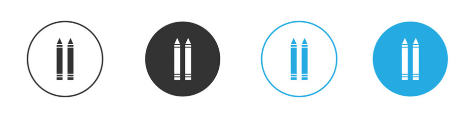 Crayon icon. simple illustration graphic doodle black design