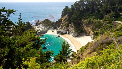 Coastal scenery with secluded beach