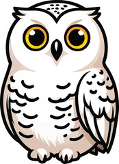 Obraz premium Cute cartoon a illustrator vector snowy owl