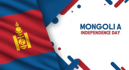 Mongolia Independence Day December 29 Abstract Banner with National Flag Design 