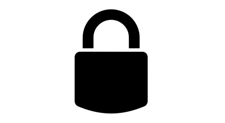 Simple Black Silhouette of a Padlock Symbol.