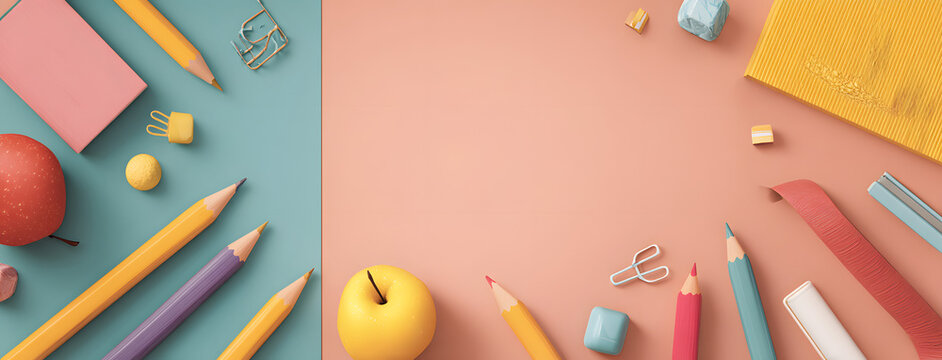 Back to school education banner background