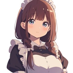 アニメ調の美少女の切り抜き用素材