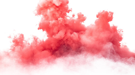 Red smoke cloud style on white background for creative design and artistic projects