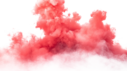 Red smoke cloud style on white background for creative design and artistic projects