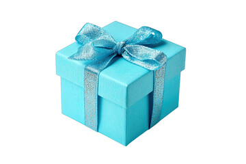 Obraz premium blue gift box isolated on white background birthday celebration concept