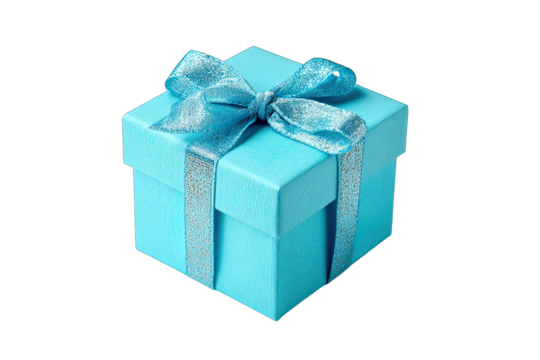 blue gift box isolated on white background birthday celebration concept