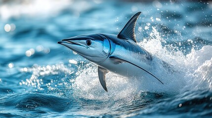 Obraz premium Tuna leaps out of turquoise water