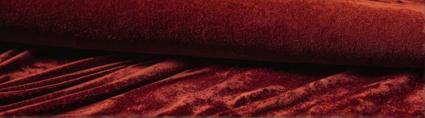 Close-Up of Flowing Velvet Fabric in Warm Autumn Hues