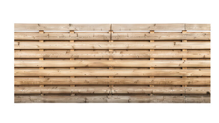 Modern Minimalist Light Wooden Slat Fence Panel with Horizontal Planks
