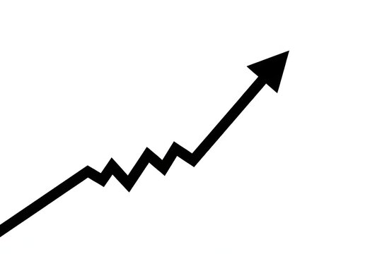 black arrow graph moving up direction
