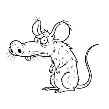 Stylized ugly rat character vector for editorial and humor design