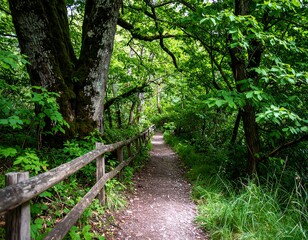 Obraz premium Forest path through trees