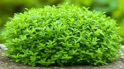 Vibrant Green Bush Lush Foliage Nature Plant