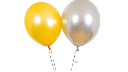 Elegant Gold and Silver Balloons, Festive Party Decor, Birthday Celebration Image