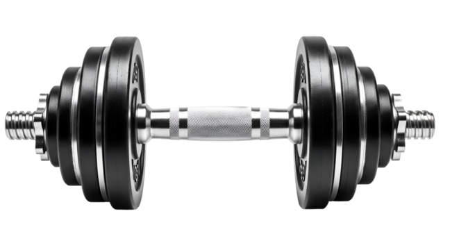 Adjustable Dumbbell Weight Isolated on Transparent Background