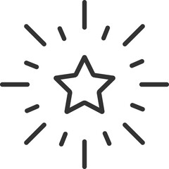 Outlined star with sparkle lines