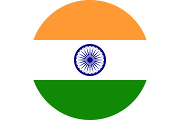 Round Indian flag icon
