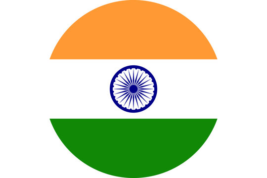 Round Indian flag icon