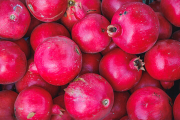 Ripe pomegranates on a farm in Limassol District in Cyprus island country