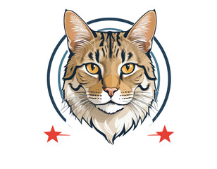 Obraz premium American Bobtail Cat Head Vector Art, Intricate Powerful and Ready for Print or Web, Sharp Details. Strong Identity. Timeless Design, Symbolize Strength, Courage 