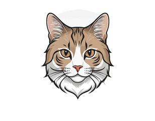 American Bobtail Cat Head Vector Art, Intricate Powerful and Ready for Print or Web, Sharp Details. Strong Identity. Timeless Design, Symbolize Strength, Courage 