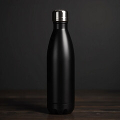 wine bottle on black