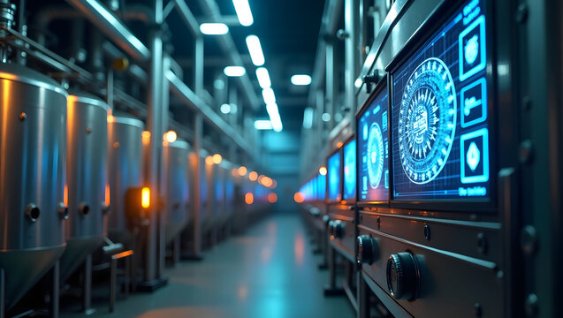 Advanced Control Room Monitoring Industrial Process Data Visualization