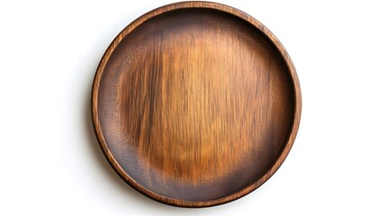 Empty Round Wooden Plate, Rustic Brown Dish, Food Photography Prop, Top View