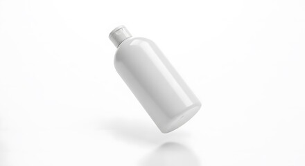 White Plastic Bottle Mockup Isolated on White Background