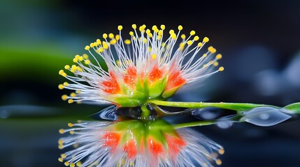Stunning Closeup of a Flower with Reflection in Water