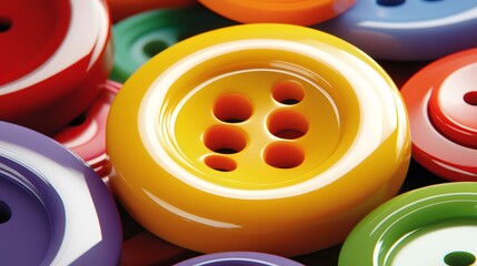 Colorful Shiny Buttons Close Up Macro Photography